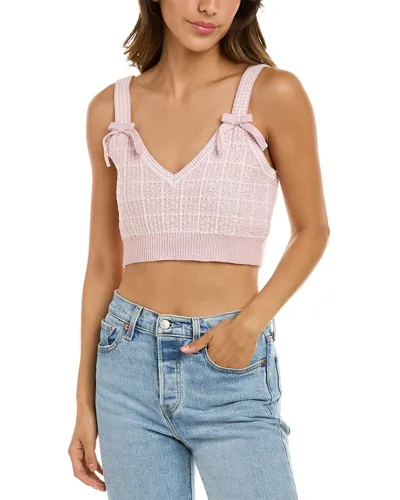 Loveshackfancy La Flore Sparkle Tilien Wool-blend Bralette In Pink