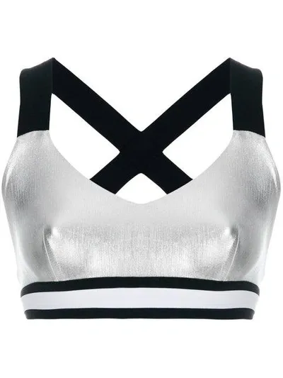 No Ka'oi Criss Cross Back Top In Metallic