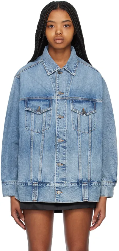 Khaite Grizzo Oversized Denim Jacket In Blue