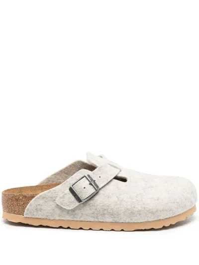 Birkenstock Boston Wool-felt Clogs In Gray