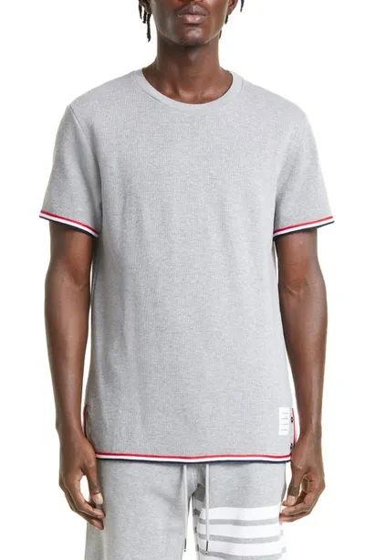 Thom Browne Men Tee In Cotton Interlock In 055 Lt Grey