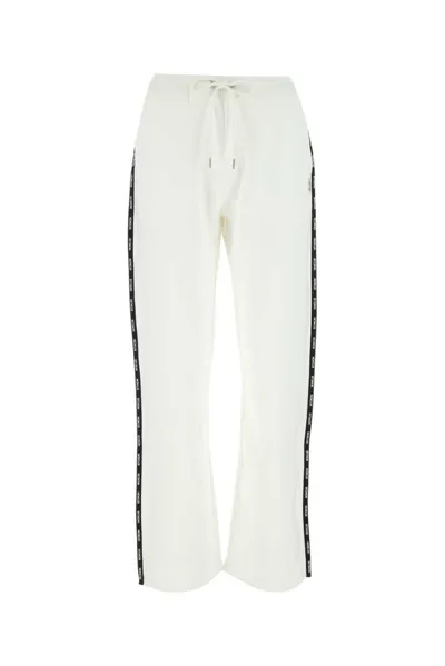 Moncler Logo Trim Trackpants In White