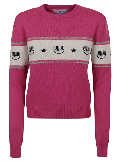 Chiara Ferragni Maxilogomania Sweater In Purple