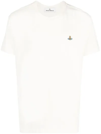 Vivienne Westwood Orb T-shirt With Logo In White