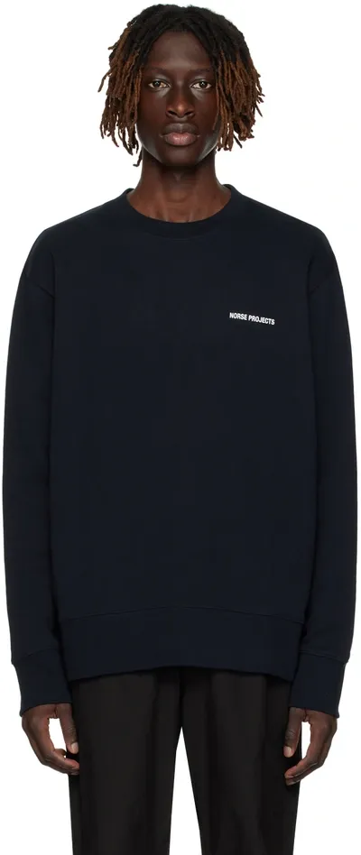 Norse Projects Logo-print Long-sleeve Sweatshirt In Blue