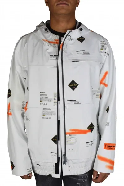 Heron Preston Waterproof Jacket In White