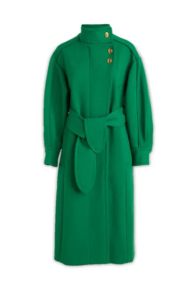 Zimmermann Celestial Funnel Neck Coat In Green