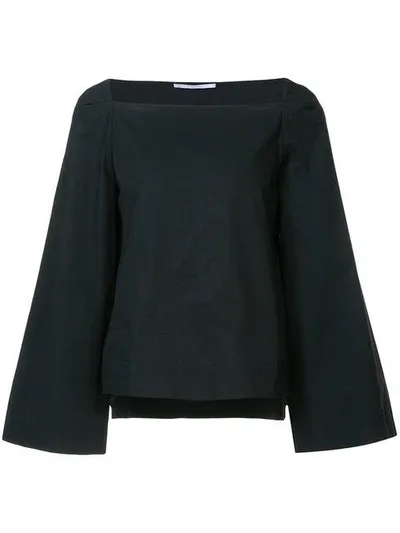 Rosetta Getty Square Neck Blouse In Black