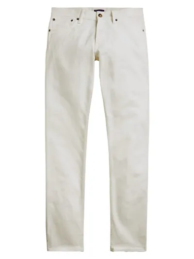 Ralph Lauren Purple Label Men's 5-pocket Japanese Denim Jeans In Classic White