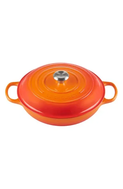 Le Creuset Signature 3.5-quart Enameled Cast Iron Braiser In Orange