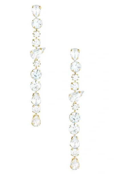 Ettika Crystal Linear Drop Earrings In Gold