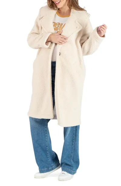 Cache Coeur Leonie Fleece Maternity/nursing Coat In Sand