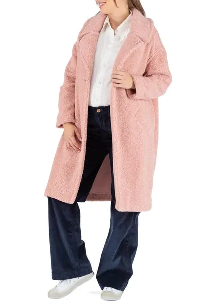 Cache Coeur Leonie Fleece Maternity/nursing Coat In Pink