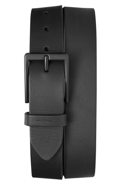 Shinola Men's Lightning Bolt Keeper Leather Belt, Black