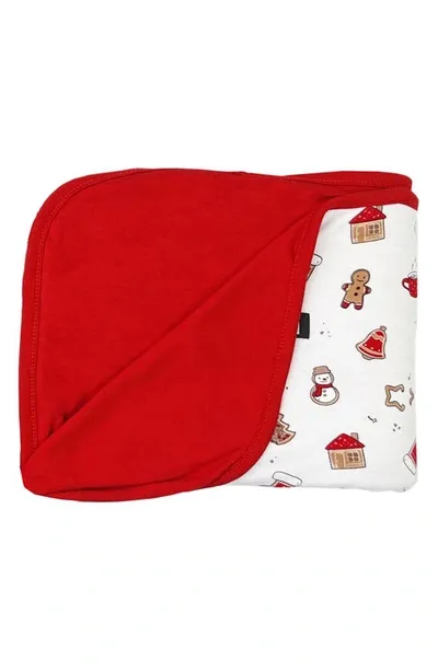 Bellabu Bear Babies'  Kids' Christmas Cookies Print Reversible Blanket In White With Christmas Cookies