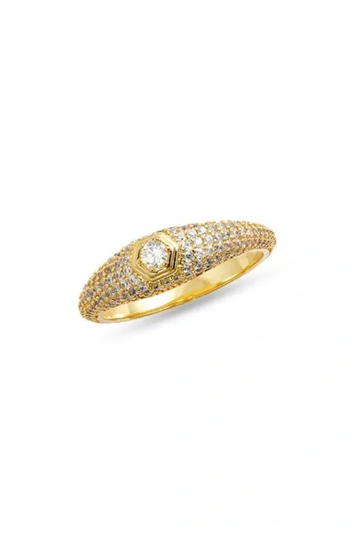 Luv Aj Pavé Signet Ring In Gold