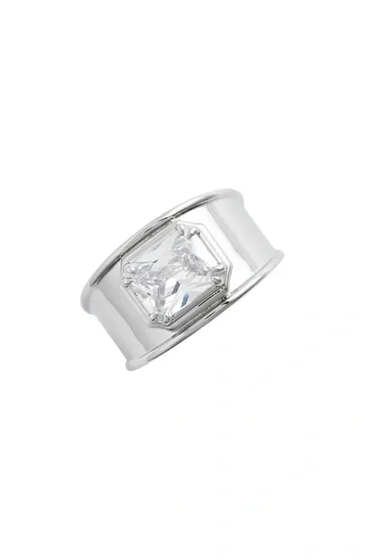 Luv Aj Lola Cubic Zirconia Statement Ring In Metallic