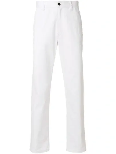 Fendi Embellished Straight Leg Jeans In White