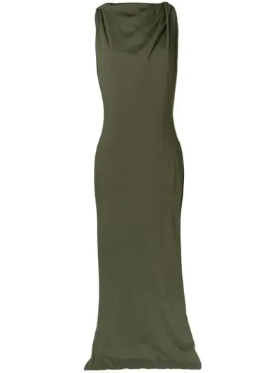 Rick Owens Drkshdw Draped Gown In Green