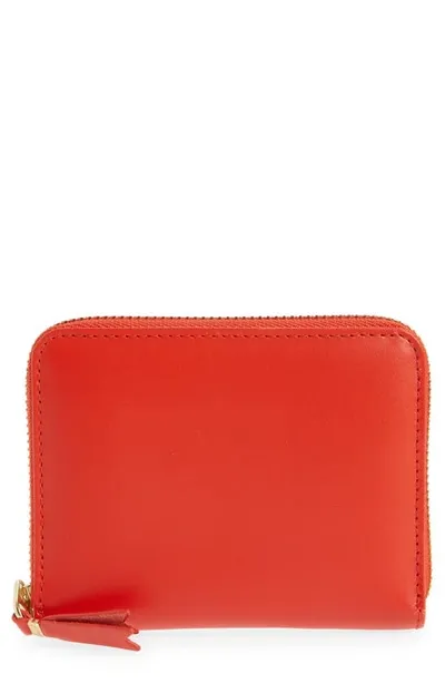 Comme Des Garçons Classic Leather Zip Accordion Wallet In Orange