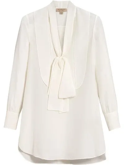 Burberry Bib Detail Tunic In Neutrals