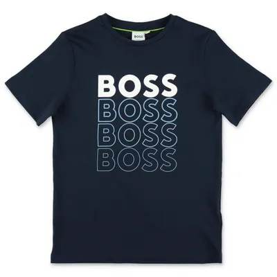 Hugo Boss Teen Boys Navy Blue Cotton T-shirt