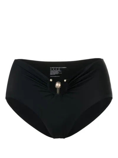 Christopher Esber Embellished Bikini Bottoms In Black