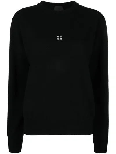 Givenchy Logo Wool And Cashmere Sweater In Black White