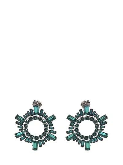 Amina Muaddi Mini Begum Earrings In Green