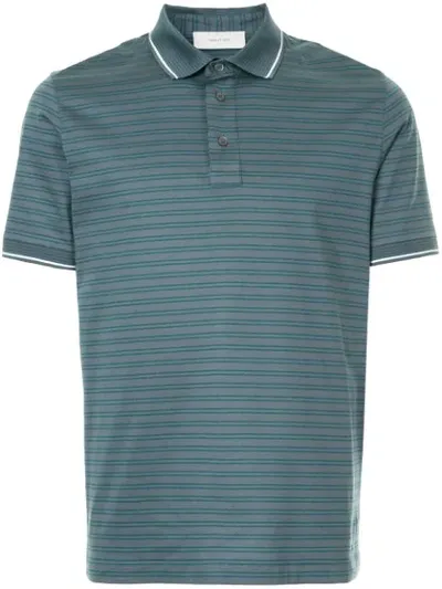 Cerruti 1881 Striped Polo Shirt In Grey