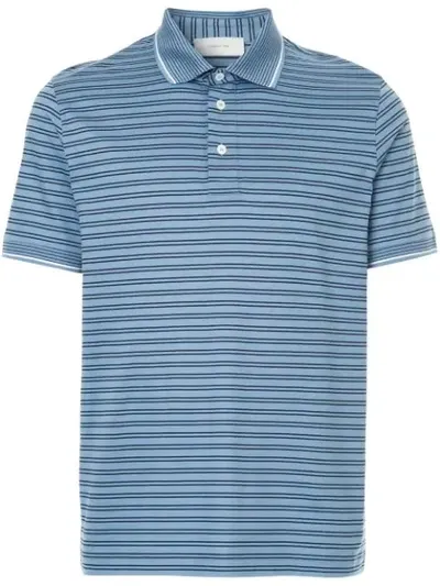 Cerruti 1881 Striped Polo Shirt In Blue