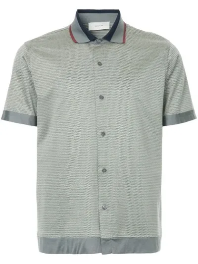 Cerruti 1881 Jacquard-knit Polo Shirt In Grey