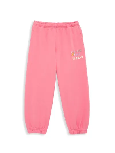 Kids Worldwide Little Kid's & Kid's Change The World Sweatpants In Pink