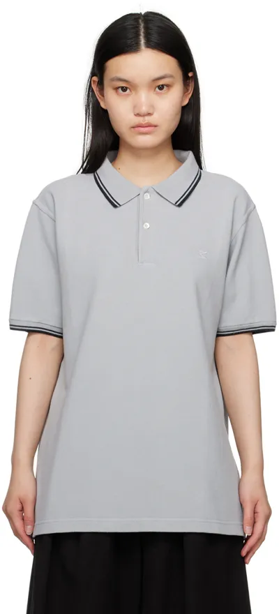 Maison Margiela Cotton Stripe-trim Polo Shirt In Blue