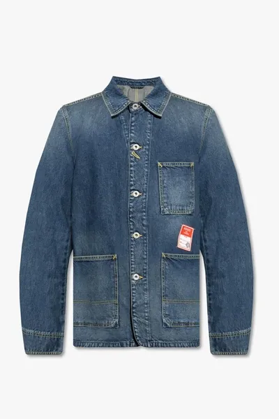 Kenzo Logo-patch Denim Jacket In Blue