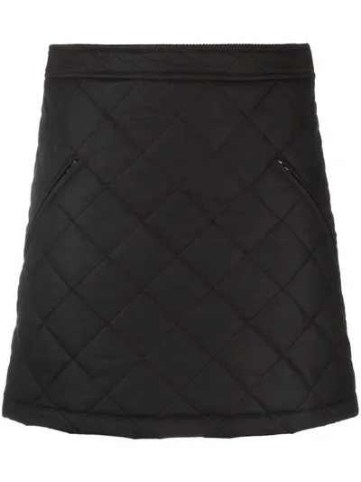 Burberry Quilted Miniskirt In Brown