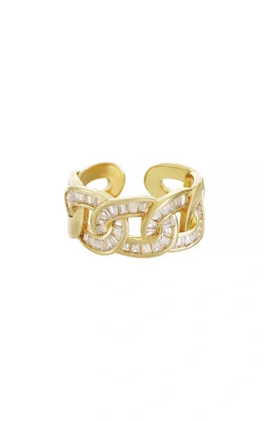 Ettika Cubic Zirconia Open Link Ring In Gold