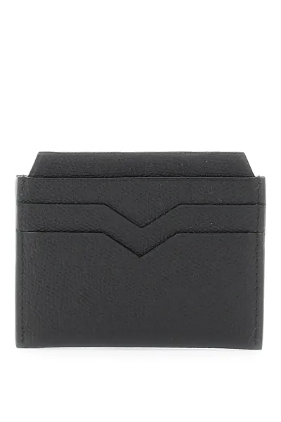 Valextra Smoke-coloured Card Holder In Black