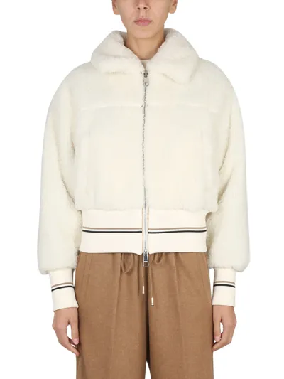 Hugo Boss Shearling Jacket In White