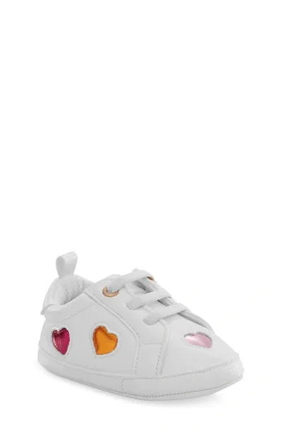 Kurt Geiger Kids' Lane Love Metallic Heart Sneaker In White