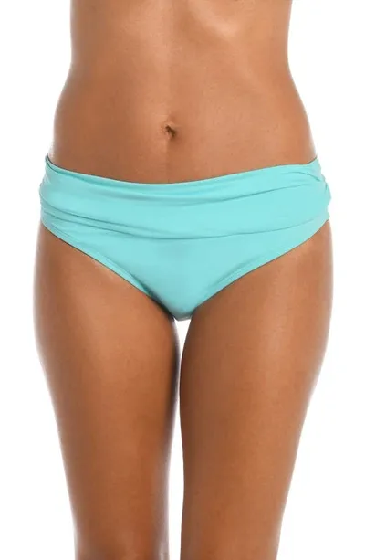 La Blanca Deluxe Island Goddess Reversible Hipster Swim Bikini Bottom In Blue