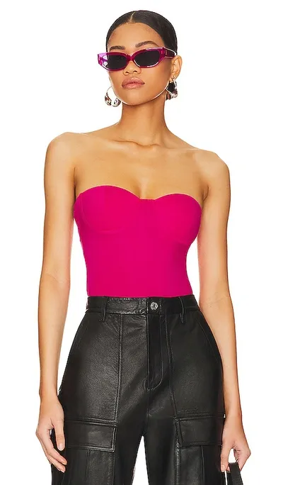 Superdown Stef Bustier Bodysuit In Pink