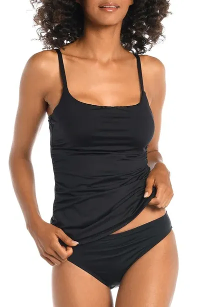 La Blanca Island Goddess Lingerie Tankini Swim Top In Black