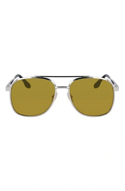 Victoria Beckham 58mm Navigator Sunglasses In Silver