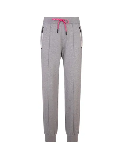 Moncler Center Seam Cotton Joggers In Grey