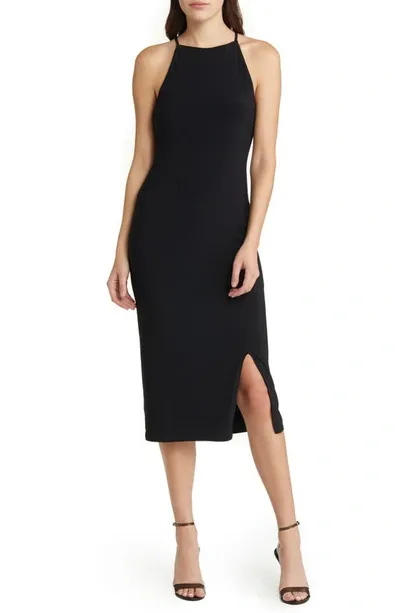 Chelsea28 Crossback Halter Dress In Black