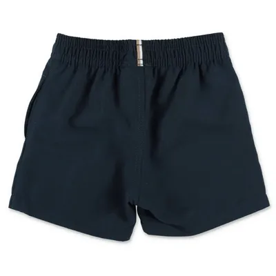 Hugo Boss Shorts Blu Navy In Gabardine Di Cotone Baby Boy