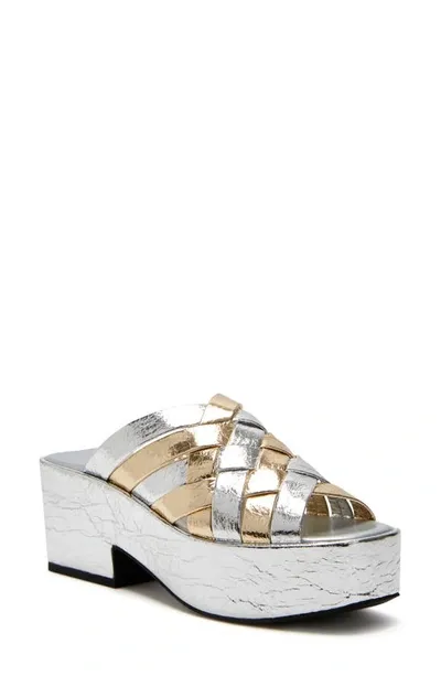 Katy Perry The Busy Bee Crisscross Platform Sandal In Silver