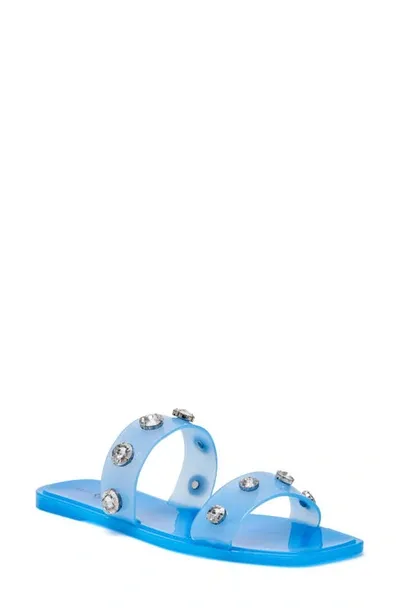 Katy Perry The Geli Embellished Slide Sandal In Tranquil Blue