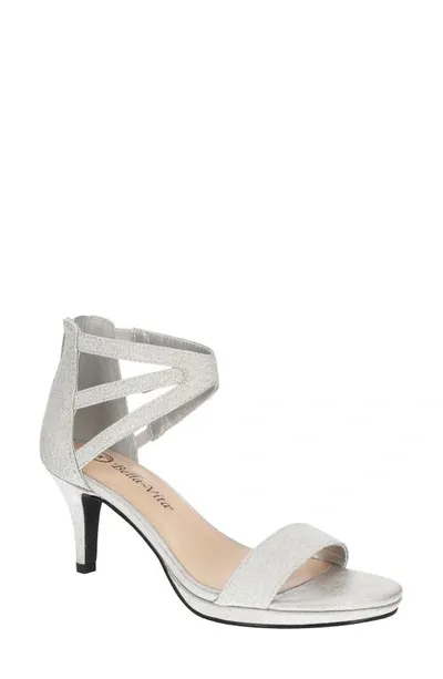 Bella Vita Women's Everly Heeled Sandals In Silver Glitter Fabric